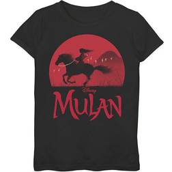 Fifth Sun Girl Mulan Sunset Silhouette Graphic Tee Black