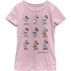 Fifth Sun Girl's Mickey & Friends Evolution of Minnie Mouse Child T-Shirt Light Pink