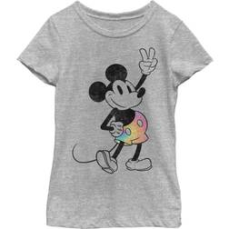 Disney Girl's Mickey & Friends Tie-Dye Mickey Child T-Shirt Athletic Heather