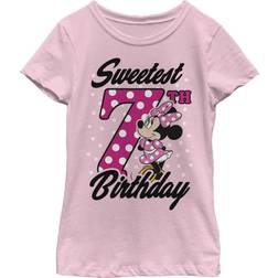 Disney Girl's Sweet 7TH Birthday T-Shirt, Pink