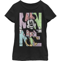 Disney Girl's Mickey & Friends Minnie Panels Child T-Shirt Black