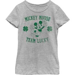 Disney Girl's Mickey & Friends Mickey Mouse Team Lucky Child T-Shirt Athletic Heather