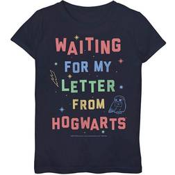 Harry Potter Girl's Waiting for my Letter from Hogwarts Graphic T-shirt - Navy Blue