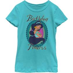 Girl's Aladdin Jasmin Birthday Princess Child T-Shirt Tahiti Blue