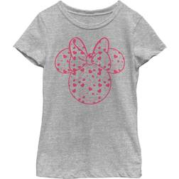 Disney Girl's Mickey & Friends Mickey and Friends Minnie Heart Silhouette Child T-Shirt Athletic Heather