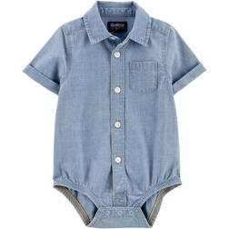 OshKosh Baby Short Sleeve Chambray Button-Front Bodysuit - Blue