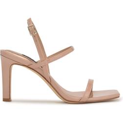 Nine West Olah Heeled Slingback Sandals Barely Nude Patent