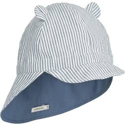 Liewood Baby's Gorm Reversible Seersucker Sun Hat - Blue Wave/Creme De La Creme