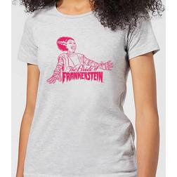 Universal Monsters Bride Of Frankenstein Crest Women's T-Shirt Grey Grey