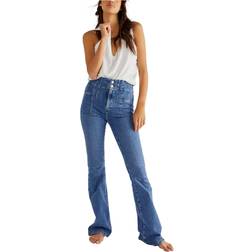 Free People Jayde Flare Jeans Sunburst Blue 33.5