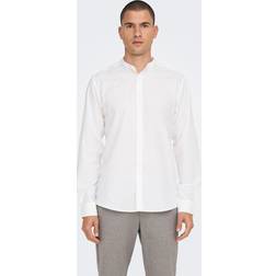 Only & Sons Slim Fit Chinese Collar Shirt - White