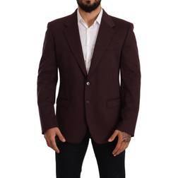 Dolce & Gabbana Purple Cotton Slim Blazer Men's Jacket