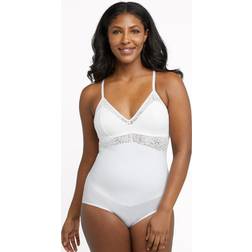 Maidenform Women's Tame Your Tummy Lace Bodysuit DMS097, Regular, White