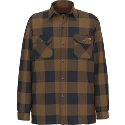 Dickies Mens Flannel Shirt Jacket, Men's, 4XB, Brown