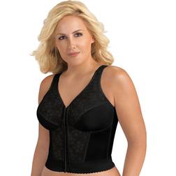Exquisite Form Fully Longline Unlined Wireless Full Coverage Bra-5107565, Black Black