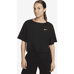 Nike Sportswear Women's Ribbed Jersey Short-Sleeve Top - Black/White