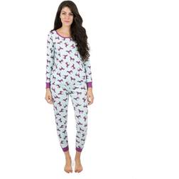 Leveret Womens Unicorn Cotton Pajama Set Green