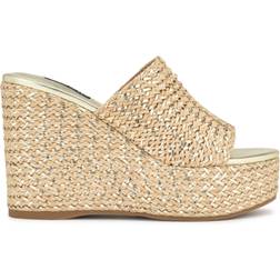 Nine West Everie Espadrille Wedge Sandals Natural Platino