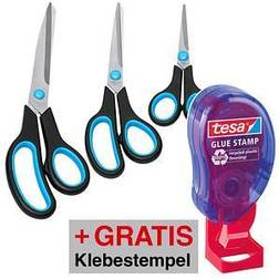 Westcott Scheren-Set Easy Grip + GRATIS tesa Klebestempel ecoLogo®