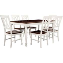 Crosley Furniture Shelby Distressed White Dining Set 36x65.2" 7