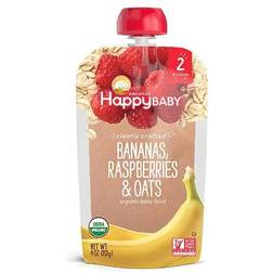 Happy Baby Clearly Crafted Organic Food Pouch Banana Raspberries & Oats