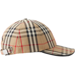 Burberry Embroidered Logo Vintage Check Cotton Baseball Cap - Archive Beige (80577331)