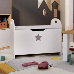 vidaXL Children Storage Bench White 62x40x46.5 MDF