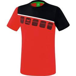 Erima Kinder T-Shirt 5-C Rot/Schwarz/Weiß