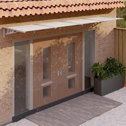 vidaXL Transparent, Grey Door Canopy 396x90 Polycarbonate