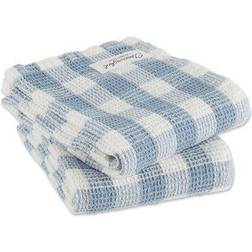 DII Checker Washed Waffle Kitchen Towel Blue, Gray