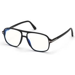 Tom Ford FT 5737-B BLUE BLOCK Shiny Black/Blue Filter 56/15/145 men Eyewear