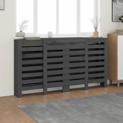 vidaXL Radiator Cover Grey 210x21x85 Solid Wood Pine