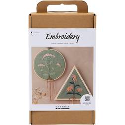 Creativ Company Craft Kit Embroidery, Frames, dusty green, 1 pack