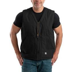 Berne Washed V-Neck Vest Regular (Black)