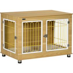 Pawhut Modern Large Dog Crate End with Soft Cushion Big Tabletop, Dog Crate Bed