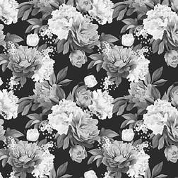 Simplify Floral Adhesive Wallpaper in Black and White