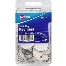 Avery White Metal Rim Key Tags 1.25" 50/Pkg