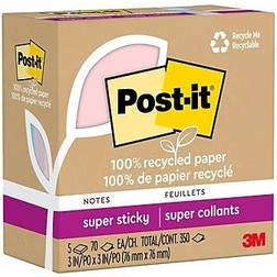 3M Post-it 100% Recycled Paper Super Sticky Notes