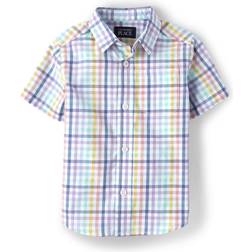 The Children's Place Toddler Boy's Short Sleeve Button Down Shirt - Multi Ging