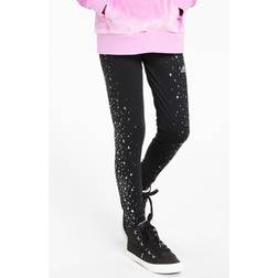 Adidas Big Girl's Glam Athletic Tights - Black W Silver