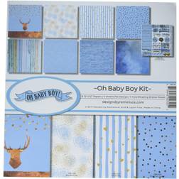 Reminisce (REMBC) Oh Baby Boy Scrapbook Collection Kit, Multicolor