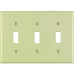 Leviton 3 Gang 3 Toggle Standard Size Toggle Switch Wallplate White