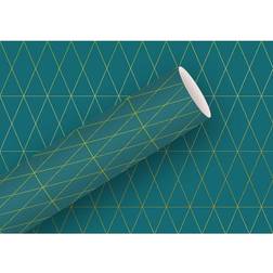 Braun&company Geschenkpapier Kollektion Geometric petrol 1,5 m x 70 cm