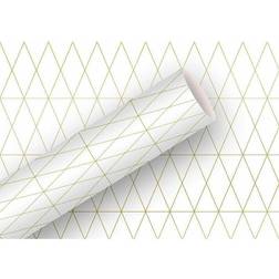 Braun&company Geschenkpapier Kollektion Geometric weiß/gold 1,5 m x 70 cm