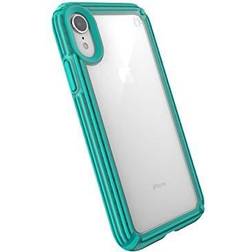 Speck Products Presidio V-Grip iPhone XR Case, Clear/Caribbean Blue