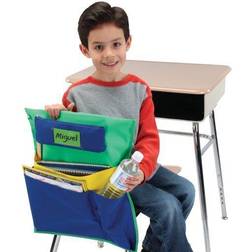 Deluxe Multi-Pocket Chair Pockets with Pencil Case and Water Bottle Holder 6 Pack Green/Blue