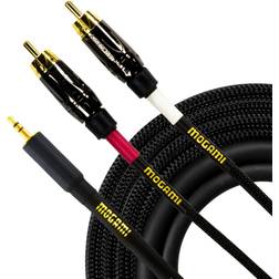 Mogami GOLD 3.5-2RCA-15 Y-Adapter Cable Plug to Dual RCA Plugs Gold Contacts Straight Connectors 15 Foot