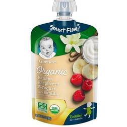 Gerber 3.5 Oz. Organic Smart Flow Toddler Pouch Banana Raspberry