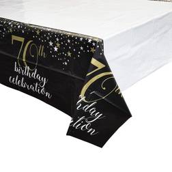 Sparkle and Bash 3 Pack 70th Birthday Table Cloth Disposable Plastic Table Covers 54x108 in