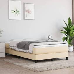 vidaXL Boxspringbett Creme Stoff Creme Bettrahmen